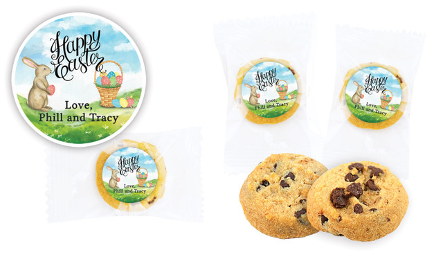 Bunny And Basket  Personalised Bite-Size Cookie 5g