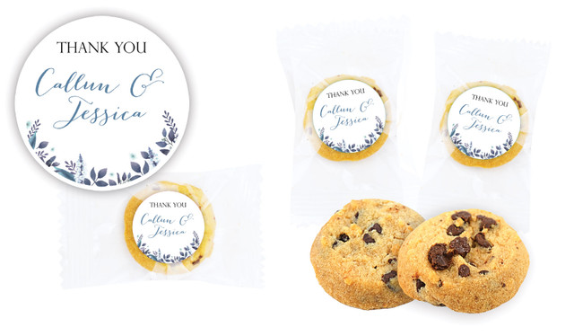 Blue Floral Engagement Bite-Size Cookie 5g