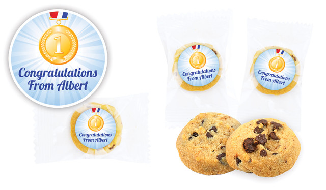 Medal 1st Place Personalised School Bite-Size Cookie 5g