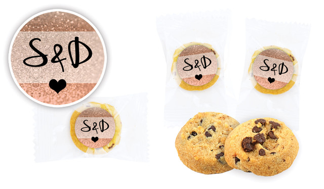 Glitter Rose Gold Wedding Bite-Size Cookie 5g