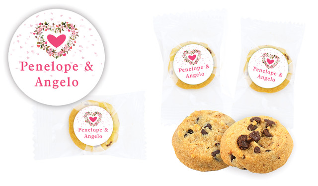 Heart Shaped Floral Wedding Bite-Size Cookie 5g