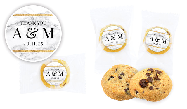 Marble Gold Frame Wedding Bite-Size Cookie 5g