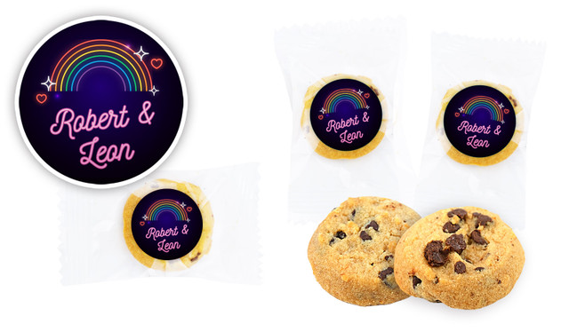 Neon Rainbow Wedding Bite-Size Cookie 5g