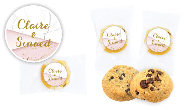 Pink And Marble Wedding Bite-Size Cookie 5g