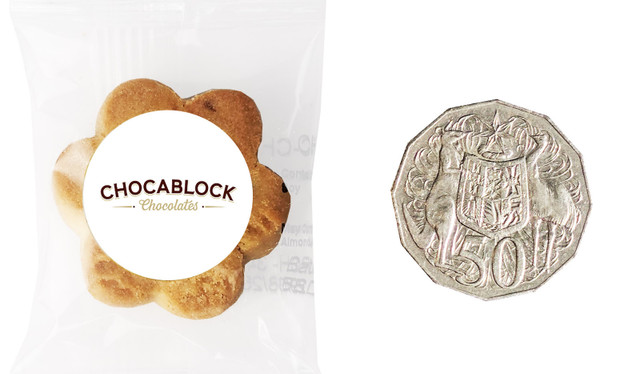 Size comparison of our bite size cookies