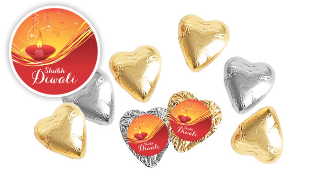 Radiant Diwali Personalised Foil Chocolate Hearts