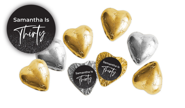 30th Birthday Personalised Foil Chocolate Hearts