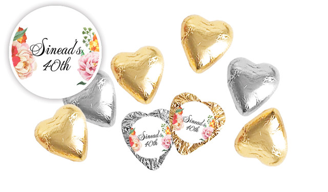 In Bloom Personalised Foil Chocolate Hearts