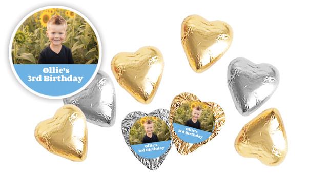 Add A Photo Boys Birthday Personalised Foil Chocolate Hearts