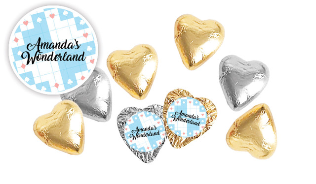 Alice In Wonderland Birthday Personalised Foil Chocolate Hearts