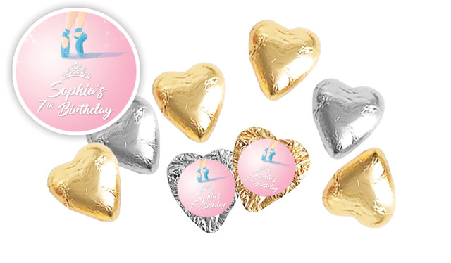 Ballet Birthday Personalised Foil Chocolate Hearts