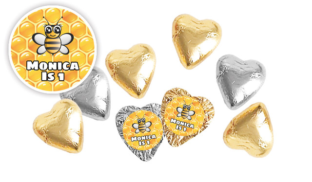Bumble Bee Birthday Personalised Foil Chocolate Hearts