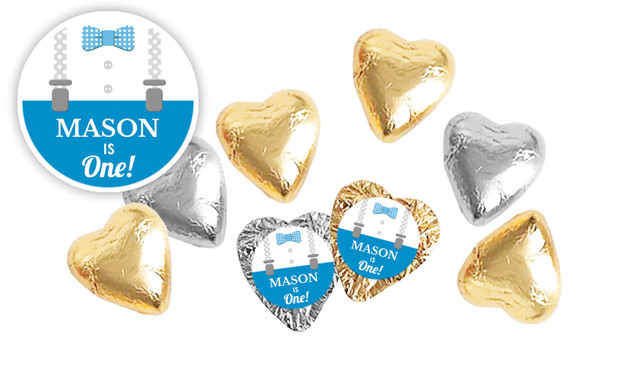 Little Man Birthday Personalised Foil Chocolate Hearts