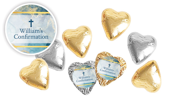 Abstract Background Confirmation Personalised Foil Chocolate Hearts