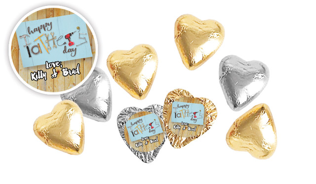 Dad's Tool Box Fathers Day Personalised Foil Chocolate Hearts