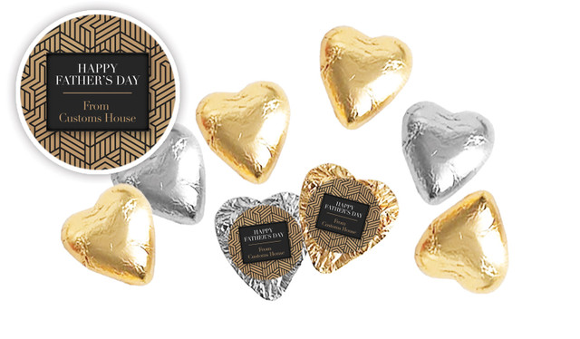 Deco Fathers Day Personalised Foil Chocolate Hearts