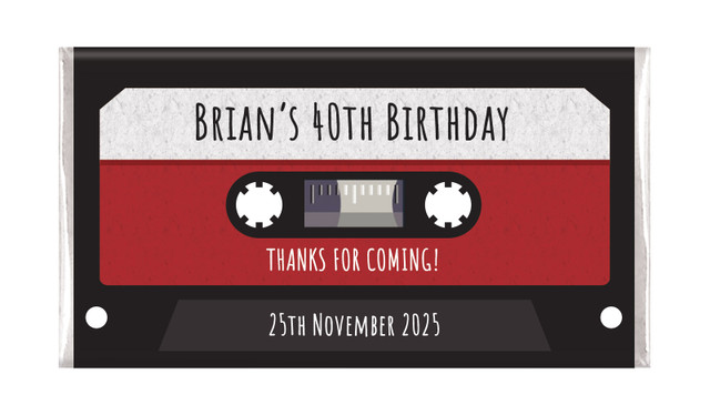 Audio Tape Personalised Birthday Chocolates