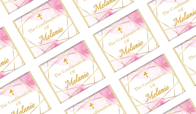 Pink Watercolour with Gold Personalised Confirmation Mini Chocolates