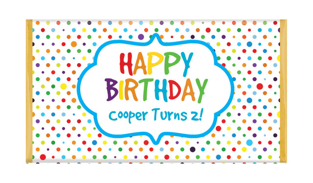 Happy Dots Birthday Personalised Chocolates