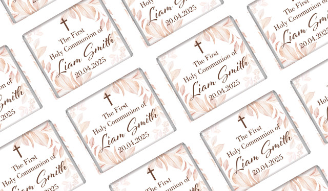 Natural Leaves First Holy Communion Mini Chocolates