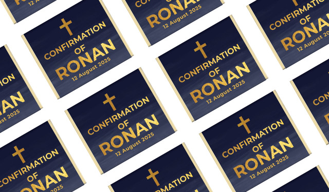 Navy Blue Watercolour Personalised Confirmation Mini Chocolates