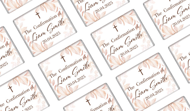 Natural Leaves Personalised Confirmation Mini Chocolates