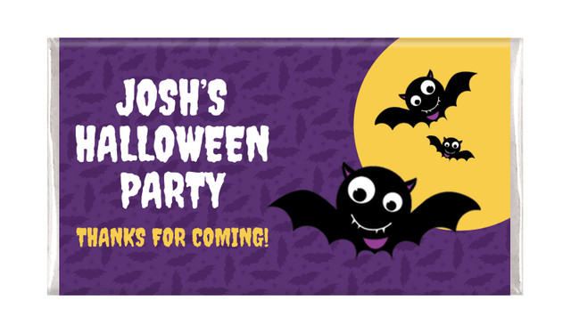 Bat Halloween Personalised Chocolate Bar