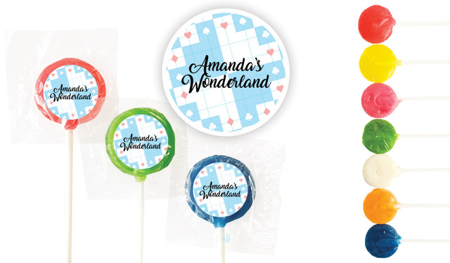 Alice In Wonderland Birthday Custom 3cm Mini Lollipops