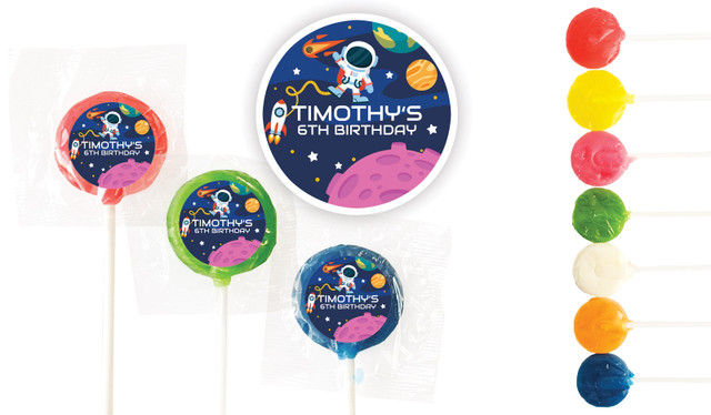 Astronaut Birthday Custom 3cm Mini Lollipops