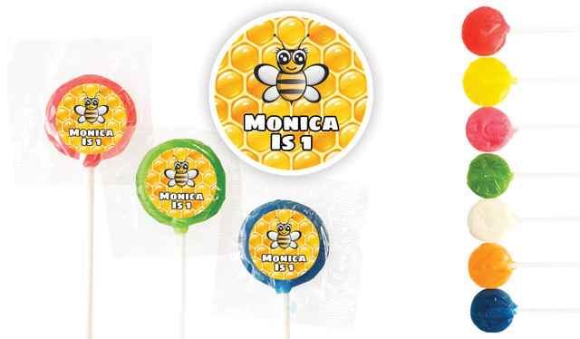 Bumble Bee Birthday Custom 3cm Mini Lollipops