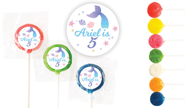 Mermaid Birthday Custom 3cm Mini Lollipops