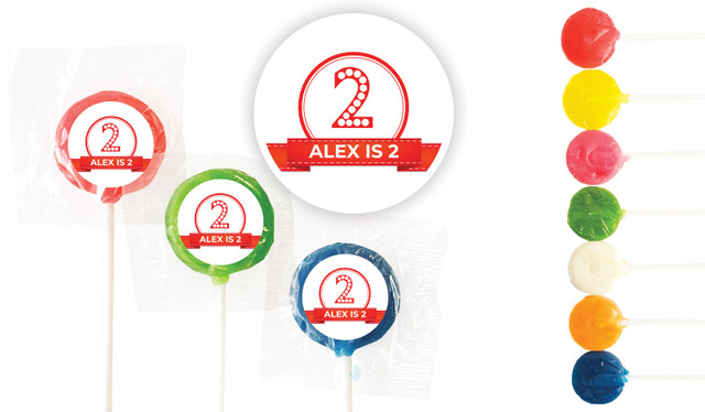 Number In Red Birthday Custom 3cm Mini Lollipops