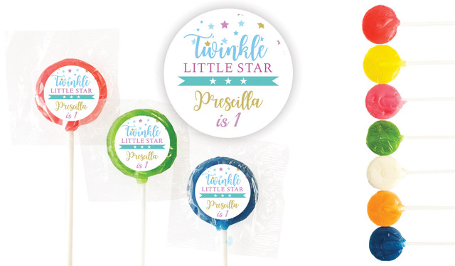 Twinkle Star 1st Birthday Birthday Custom 3cm Mini Lollipops