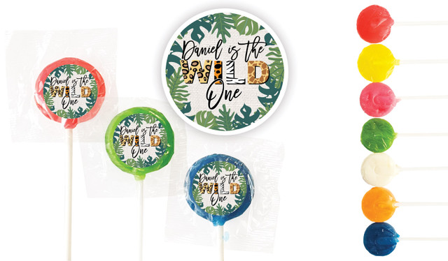 Wild One Birthday Custom 3cm Mini Lollipops