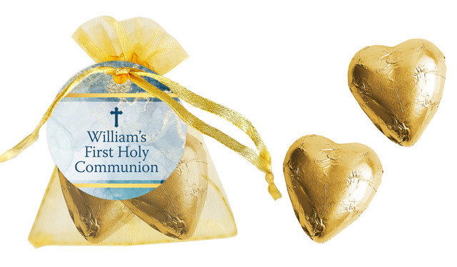 Abstract Background Communion Organza Bag With Hearts