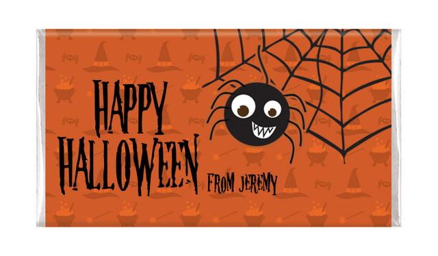 Spider Halloween Personalised Chocolate Bar