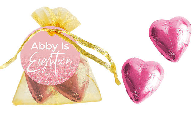 18th Birthday Personalised Organza Bag In Gold