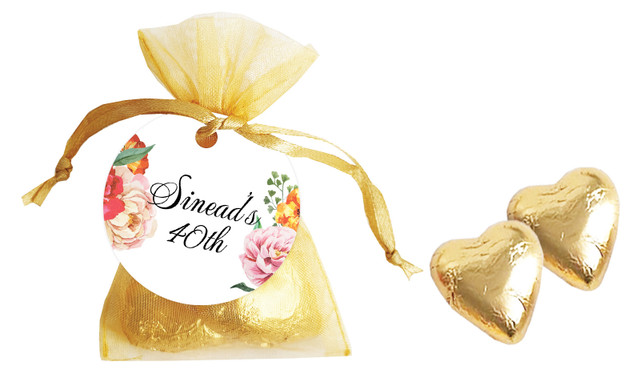 In Bloom Personalised Organza Bag In Gold