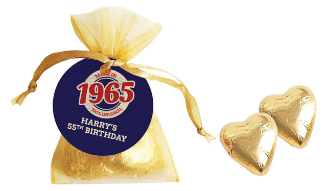 Made In Year Personalised Organza Bag In Gold