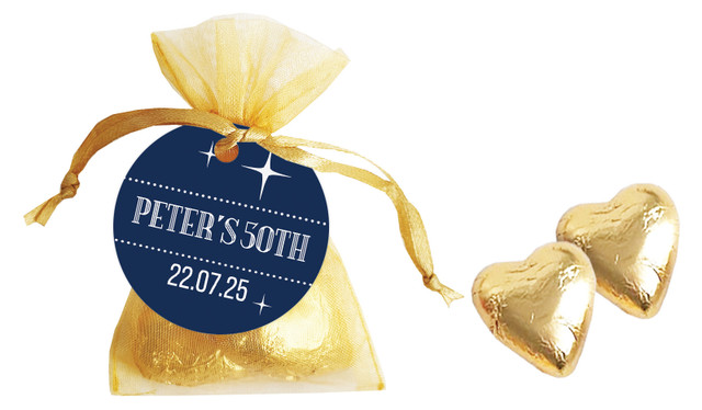 Old Stars Personalised Organza Bag In Gold