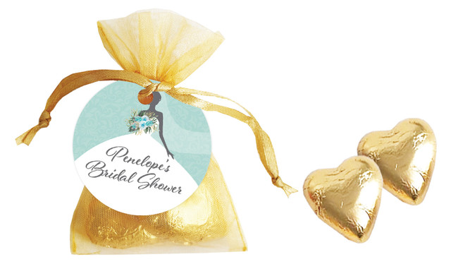 Bridal Dress Bridal Shower Personalised Organza Bag In Gold