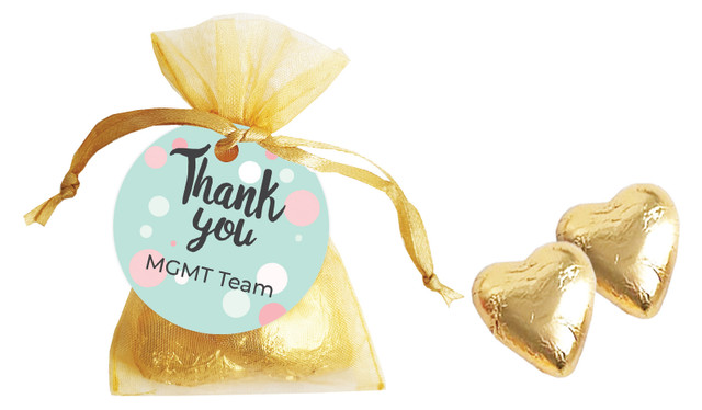 Dots Personalised Organza Bag In Gold