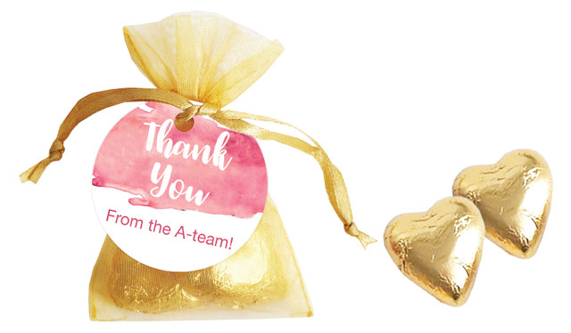Many Thankyous Personalised Organza Bag In Gold