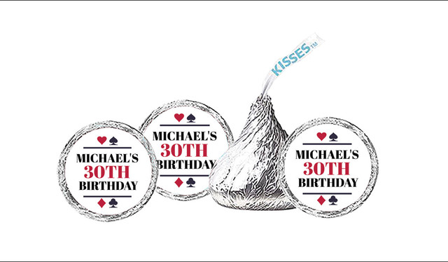 Poker Night Personalised Hersheys Kisses