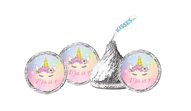 Sparkle Unicorn Birthday Personalised Hersheys Kisses