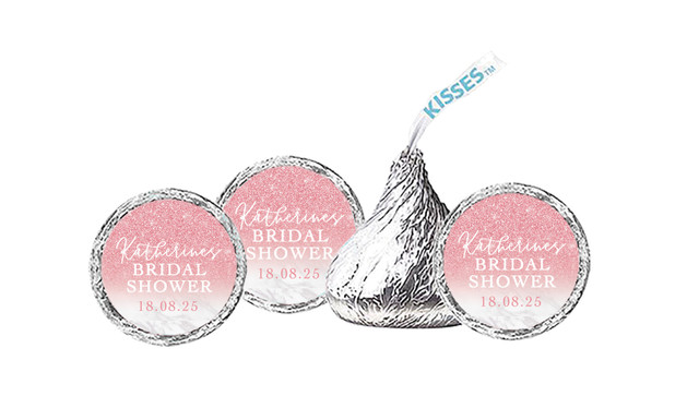 Rose Glitter Bridal Shower Personalised Hersheys Kisses
