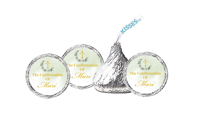 Greenery Hoop Confirmation Personalised Hersheys Kisses