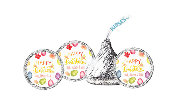Watercolour Eggs Personalised Hersheys Kisses