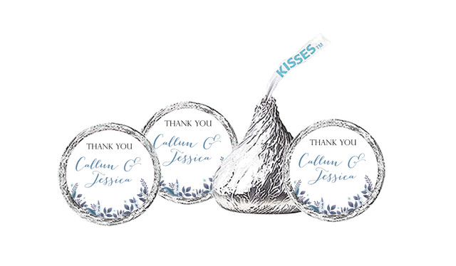 Blue Floral Engagement Personalised Hersheys Kisses