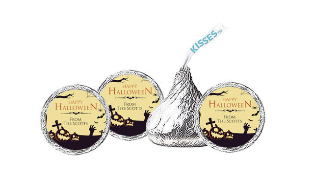 Graveyard Pumpkins Halloween Personalised Hersheys Kisses